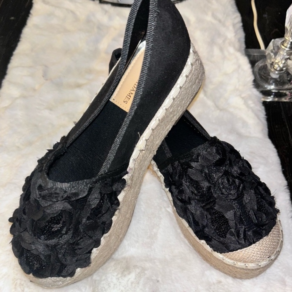 50%offw❤️ Victoria Adames shoes size 8 platform rosettes sequin 8 S8 NWOT